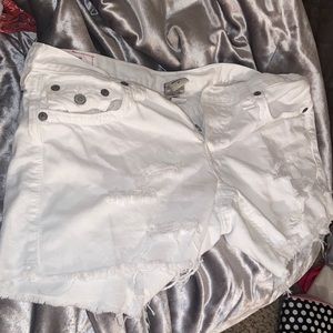 white true religion jean shorts